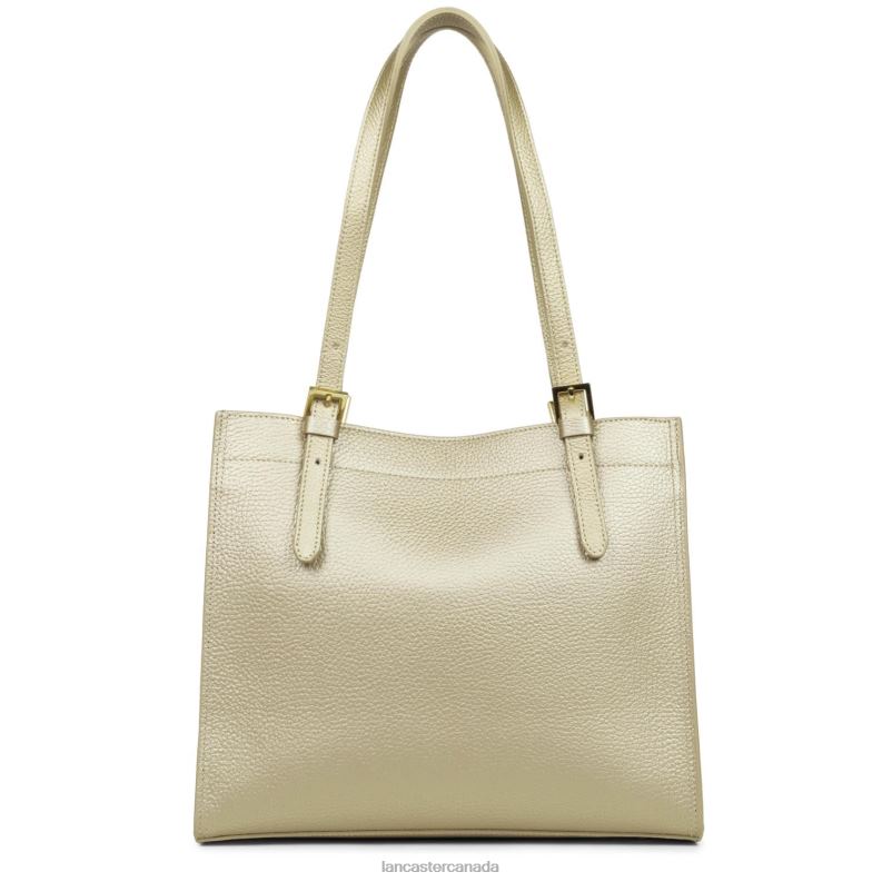 Women M Tote Bag Foulonne Double 4J6H2899 Bag Champagne-In-Nude Lancaster Paris