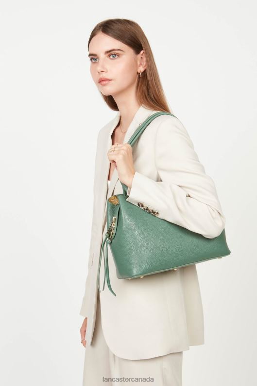 Women M Tote Bag Foulonne Double 4J6H2919 Bag Vert Foret-In-Or Lancaster Paris