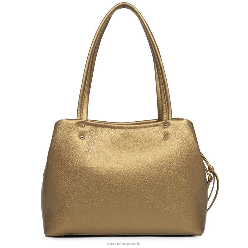 Women M Tote Bag Foulonne Double 4J6H2925 Bag Gold Antic-In-Naturel Lancaster Paris