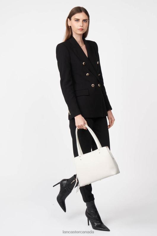 Women M Tote Bag Foulonne Double 4J6H2930 Bag Blanc Casse-In-Nude Lancaster Paris