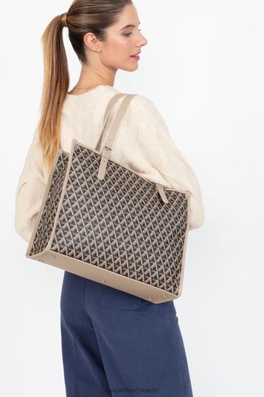 Women M Tote Bag Ikon 4J6H3870 Bag Marron-Nude Lancaster Paris