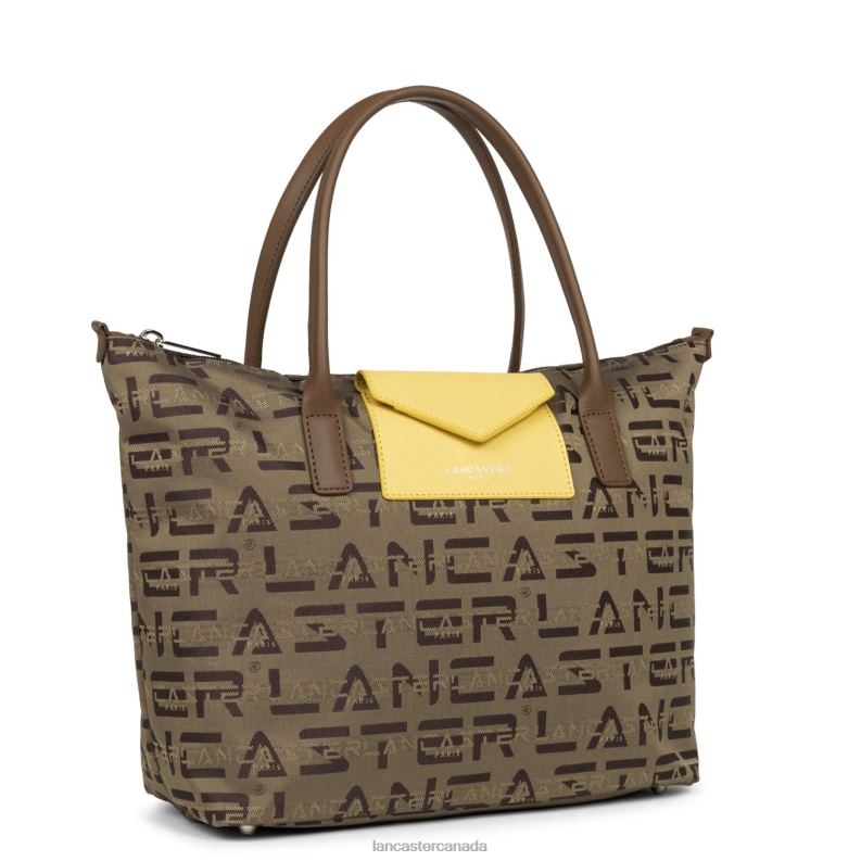 Women M Tote Bag Logo Kba 4J6H4504 Bag Marron-Vison-Jaune Lancaster Paris