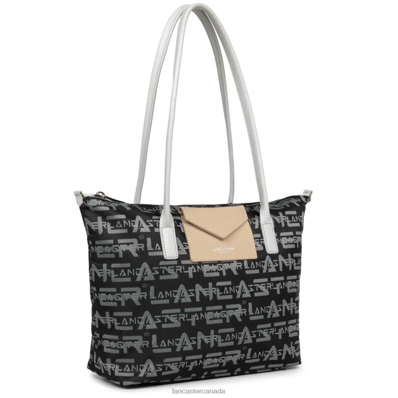 Women M Tote Bag Logo Kba 4J6H4510 Bag Noir-Gris-Poudre Lancaster Paris
