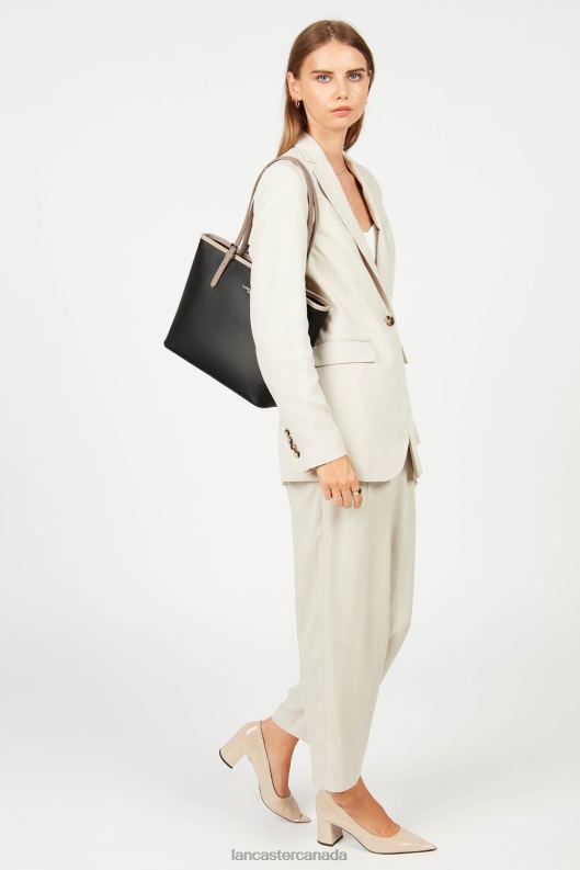 Women M Tote Bag Smooth 4J6H3104 Bag Noir-Nude Clair-Nude Fonce Lancaster Paris