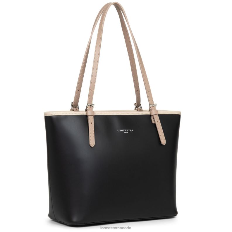 Women M Tote Bag Smooth 4J6H3104 Bag Noir-Nude Clair-Nude Fonce Lancaster Paris