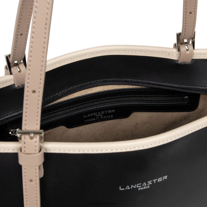 Women M Tote Bag Smooth 4J6H3104 Bag Noir-Nude Clair-Nude Fonce Lancaster Paris