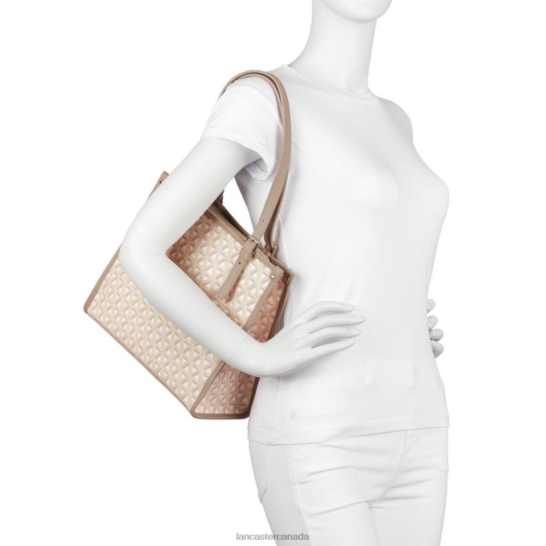 Women Small Tote Bag Ikon 4J6H4362 Bag Beige Lancaster Paris