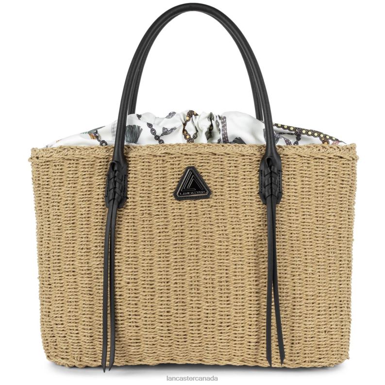 Women Tote Bag Actual Osier 4J6H3634 Bag Noir-Osier Lancaster Paris