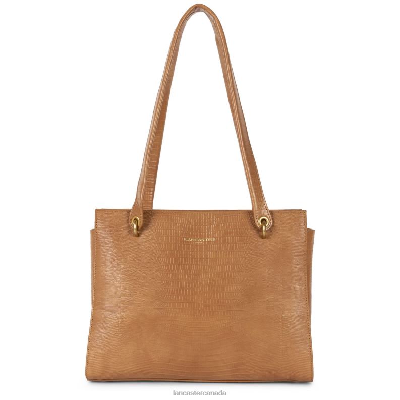 Women Tote Bag Exotic Lezard & Croco Cn 4J6H3245 Bag Camel-Lezard Lancaster Paris