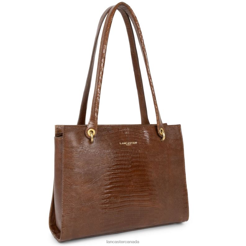 Women Tote Bag Exotic Lezard & Croco Cn 4J6H3246 Bag Cognac-Lezard Lancaster Paris