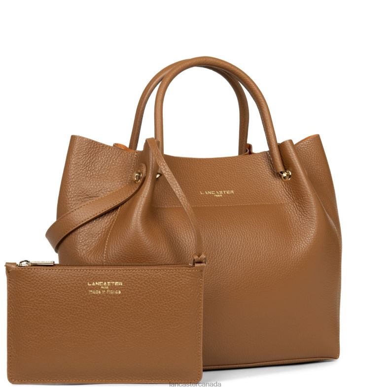 Women Tote Bag Foulonne Double 4J6H2980 Bag Camel-In-Orange Lancaster Paris