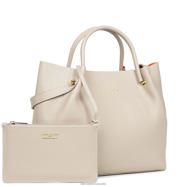 Women Tote Bag Foulonne Double 4J6H2985 Bag Beige-In-Orange Lancaster Paris