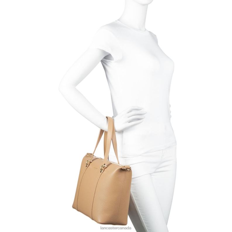 Women Tote Bag Foulonne Double 4J6H3365 Bag Rouge-In-Poudre Lancaster Paris