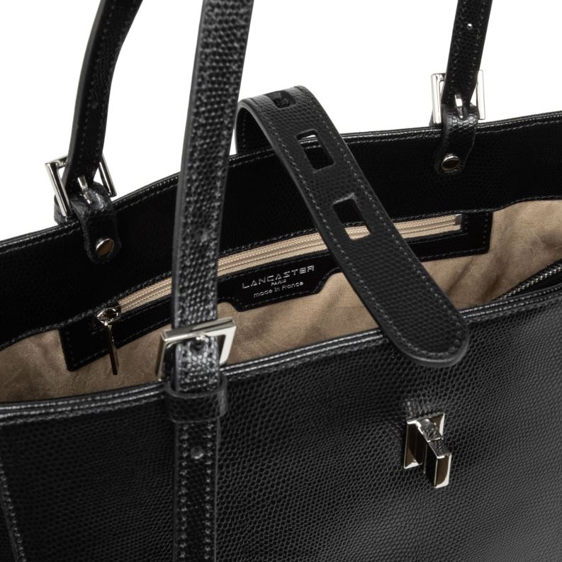 Women Tote Bag Lucertola 4J6H4354 Bag Noir Lancaster Paris