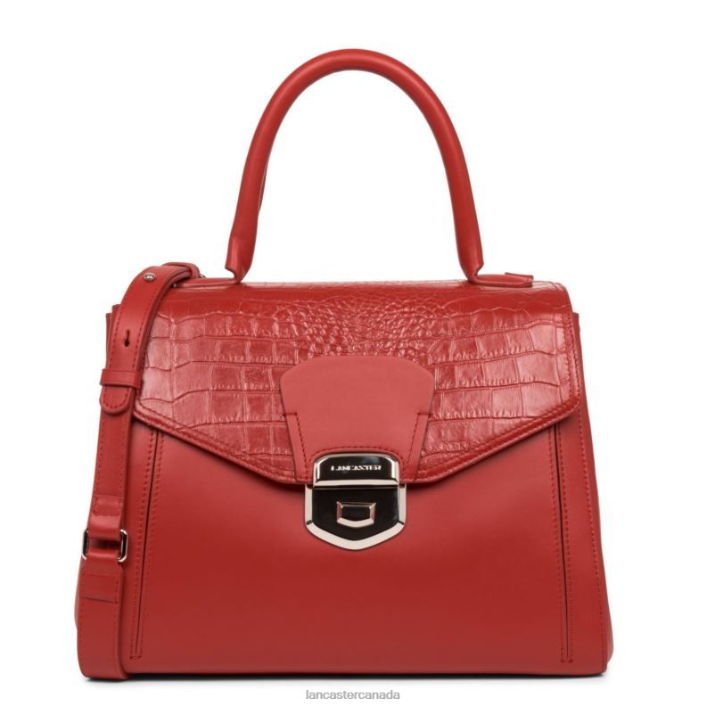 Women Tote Bag Parisienne Sophia 4J6H3609 Bag Rouge Croco Lancaster Paris