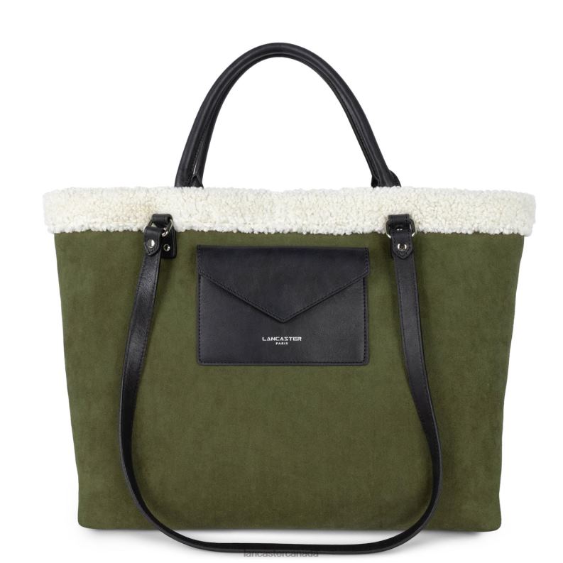 Women Tote Bag Polaire Conscious 4J6H4487 Bag Vert Militaire Lancaster Paris