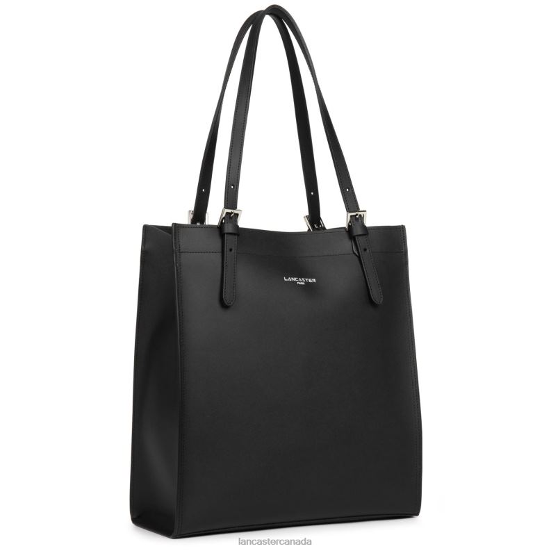 Women Tote Bag Pur & Element City 4J6H3321 Bag Noir-In-Champagne Lancaster Paris