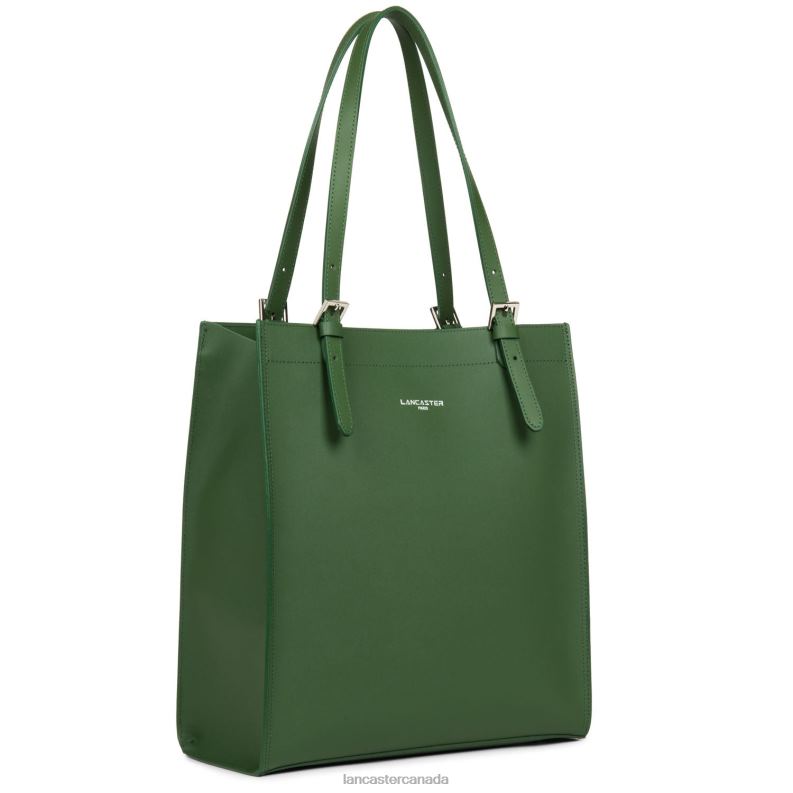 Women Tote Bag Pur & Element City 4J6H3323 Bag Vert Pin-In-Champagne Lancaster Paris