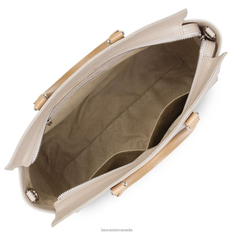 Women Tote Bag Saffiano Intemporel 4J6H3627 Bag Galet Rose-Ecru-Nude Lancaster Paris