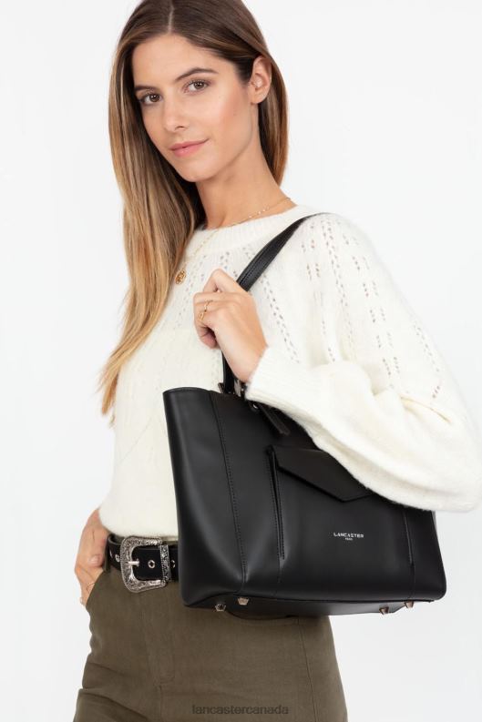 Women Tote Bag Smooth 4J6H3545 Bag Noir Lancaster Paris