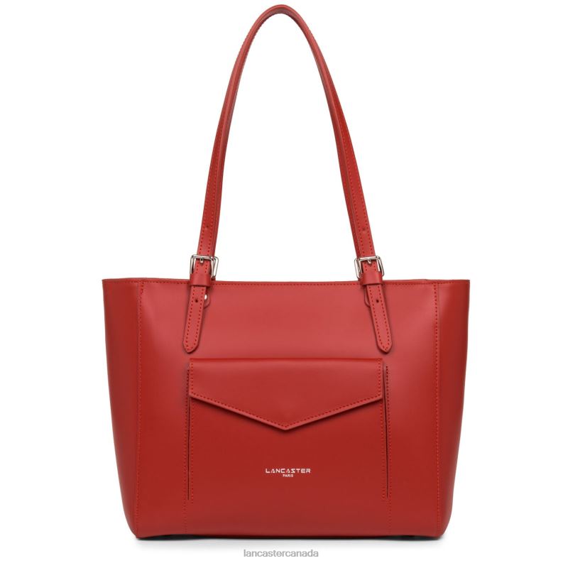 Women Tote Bag Smooth 4J6H3546 Bag Rouge Lancaster Paris