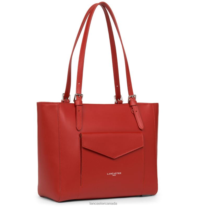 Women Tote Bag Smooth 4J6H3546 Bag Rouge Lancaster Paris