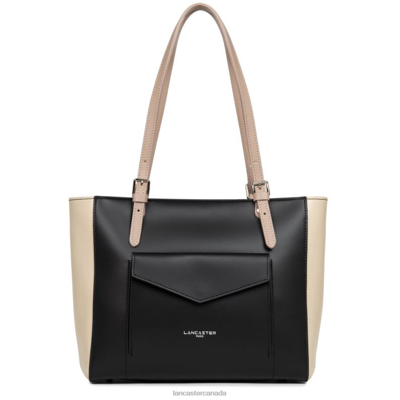 Women Tote Bag Smooth 4J6H3547 Bag Noir-Nude Clair-Nude Fonce Lancaster Paris