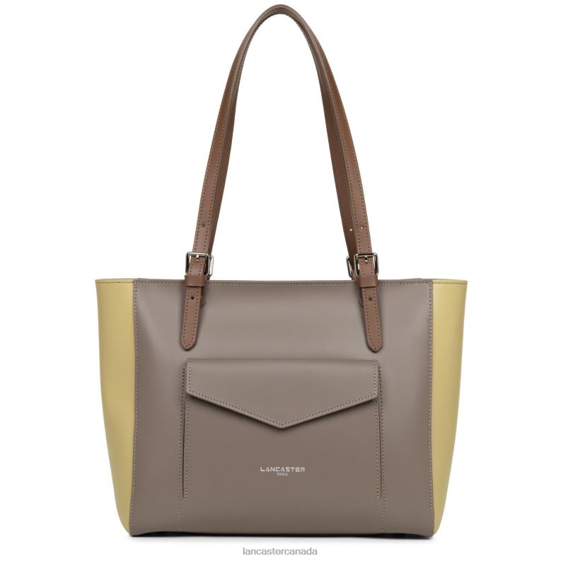 Women Tote Bag Smooth 4J6H3548 Bag Taupe-Gingembre-Vison Lancaster Paris