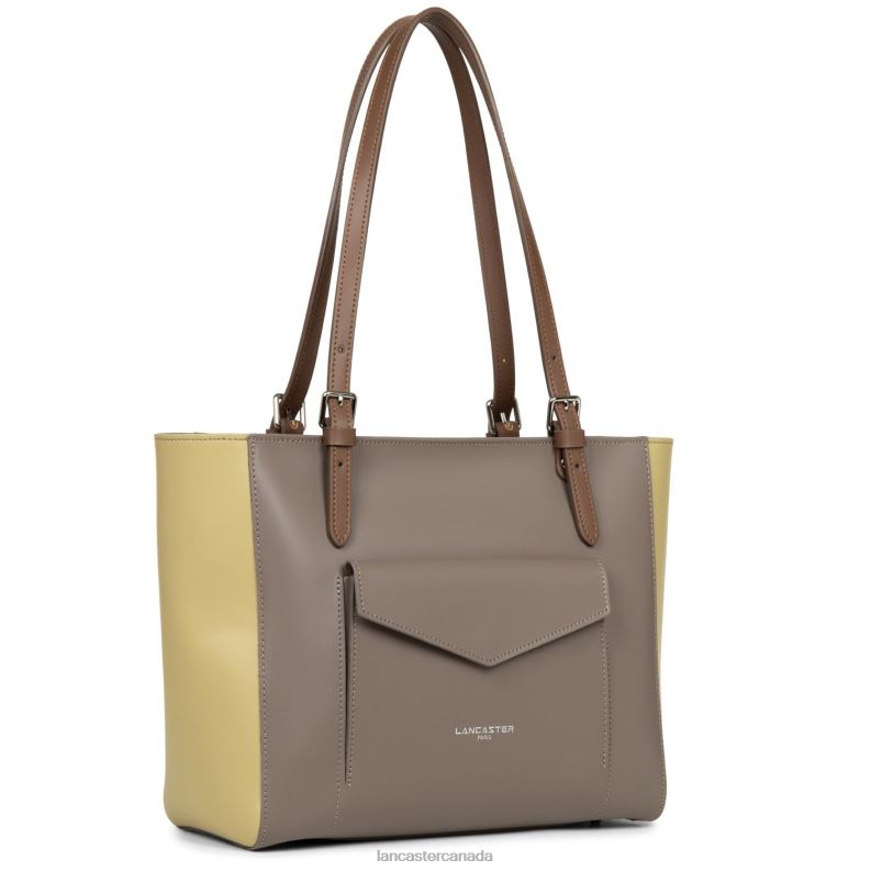 Women Tote Bag Smooth 4J6H3548 Bag Taupe-Gingembre-Vison Lancaster Paris