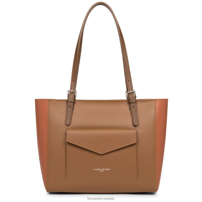 Women Tote Bag Smooth 4J6H3554 Bag Camel-Potiron-Vison Lancaster Paris