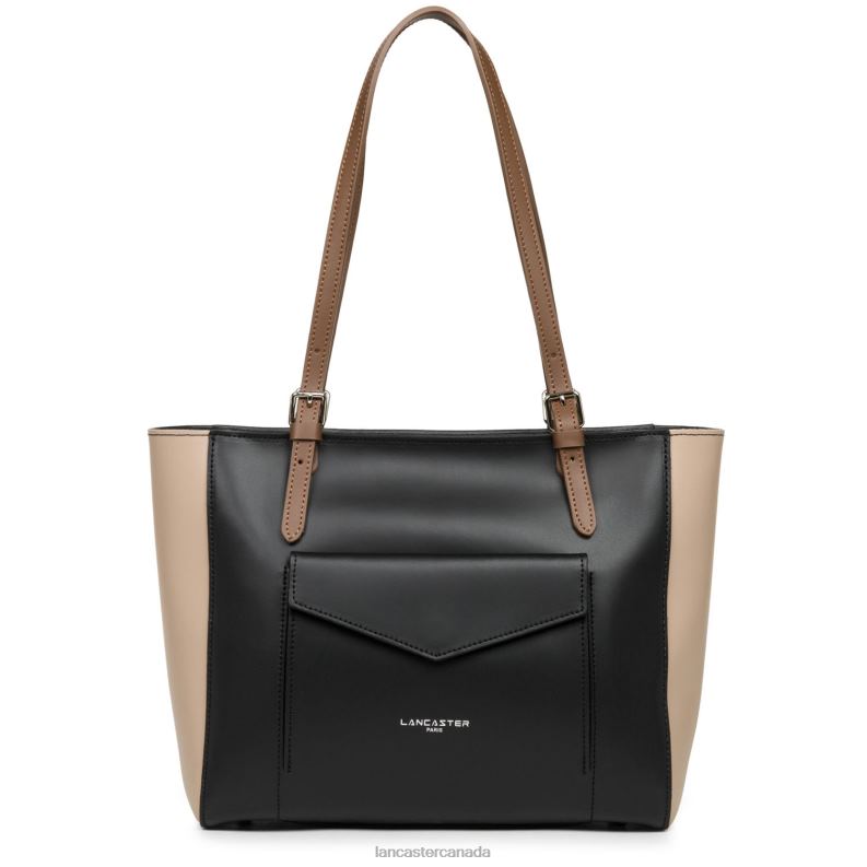 Women Tote Bag Smooth 4J6H3555 Bag Noir-Nude-Vison Lancaster Paris