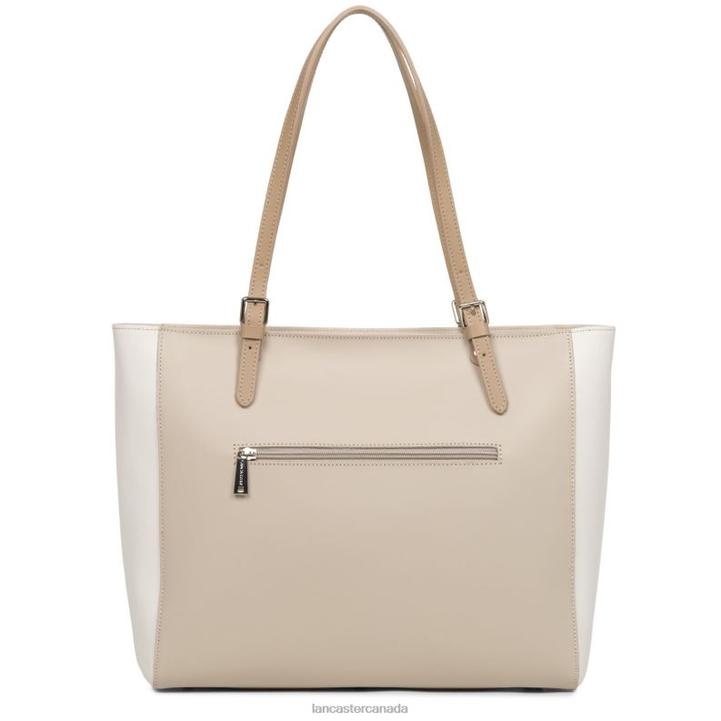 Women Tote Bag Smooth New 4J6H3423 Bag Galet Rose-Ecru-Nude Lancaster Paris