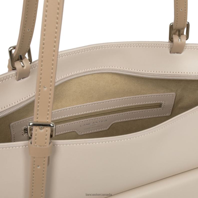 Women Tote Bag Smooth New 4J6H3423 Bag Galet Rose-Ecru-Nude Lancaster Paris