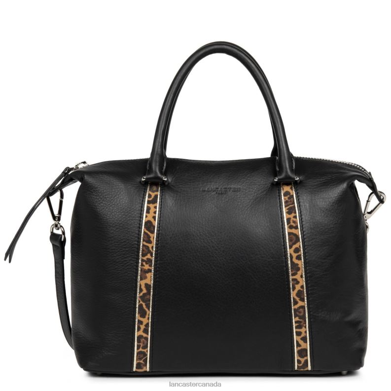 Women Tote Bag Soft Melody 4J6H2997 Bag Noir-Leopard Lancaster Paris
