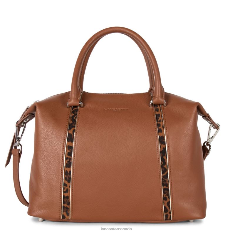 Women Tote Bag Soft Melody 4J6H2998 Bag Cognac-Leopard Lancaster Paris